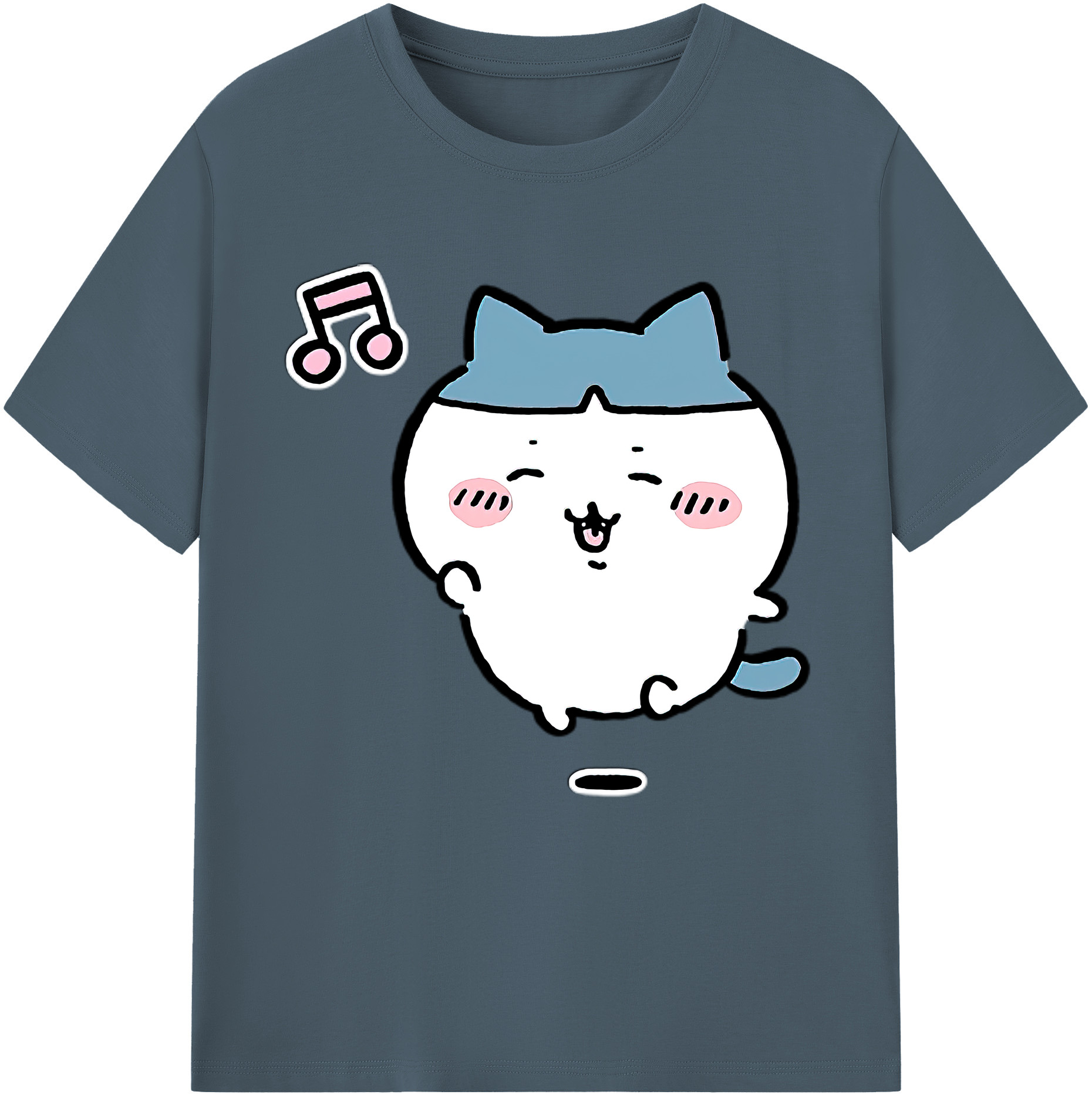（画像用） ちいかわ ハチワレ Chii-kawa hachiware 綿100％半袖Tシャツ（フロントプリント）